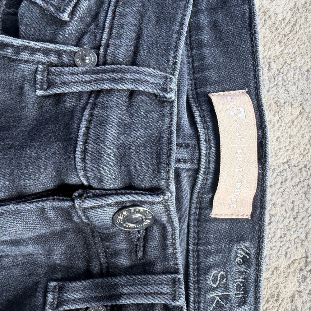7 for all mankind black jeans stretchy stripe the high waist ankle jeans - Picture 3 of 7